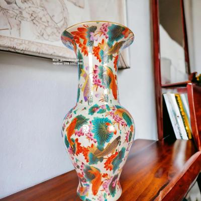 BÌNH DÁNG BÁ HUÊ TÔN HỌA TIẾT HOA SEN CÁ CAO CẤP